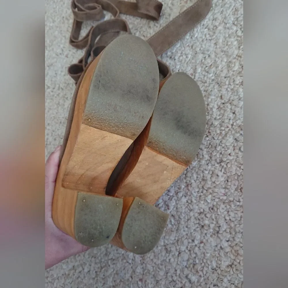 Free People Touch the Sky Clog in Taupe size 36.5